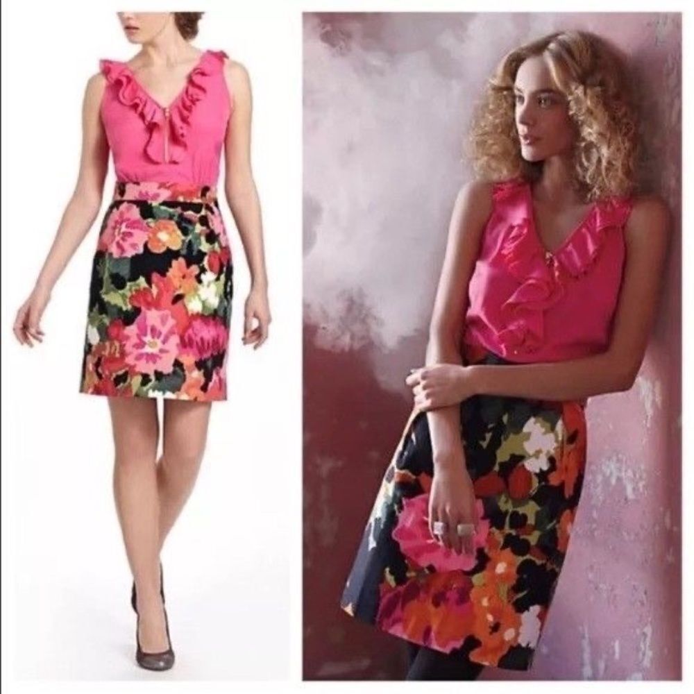 Anthro Tabitha Great Escapes Pink Dress Sz S